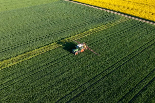 Aerial view of wheat fields in Saskatchewan, Canada’s most arable province.