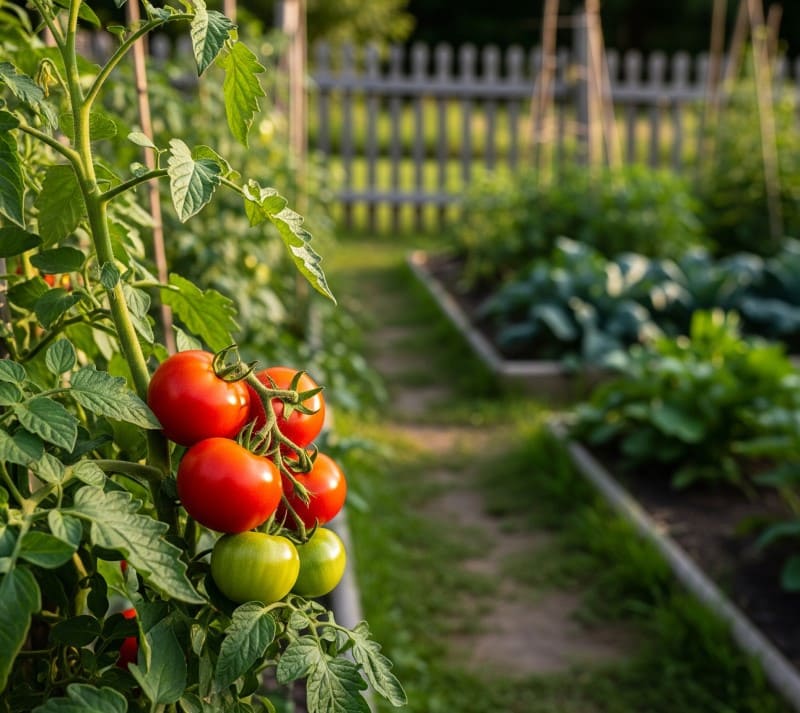 Early Girl and Manitoba tomato varieties growing in Canada